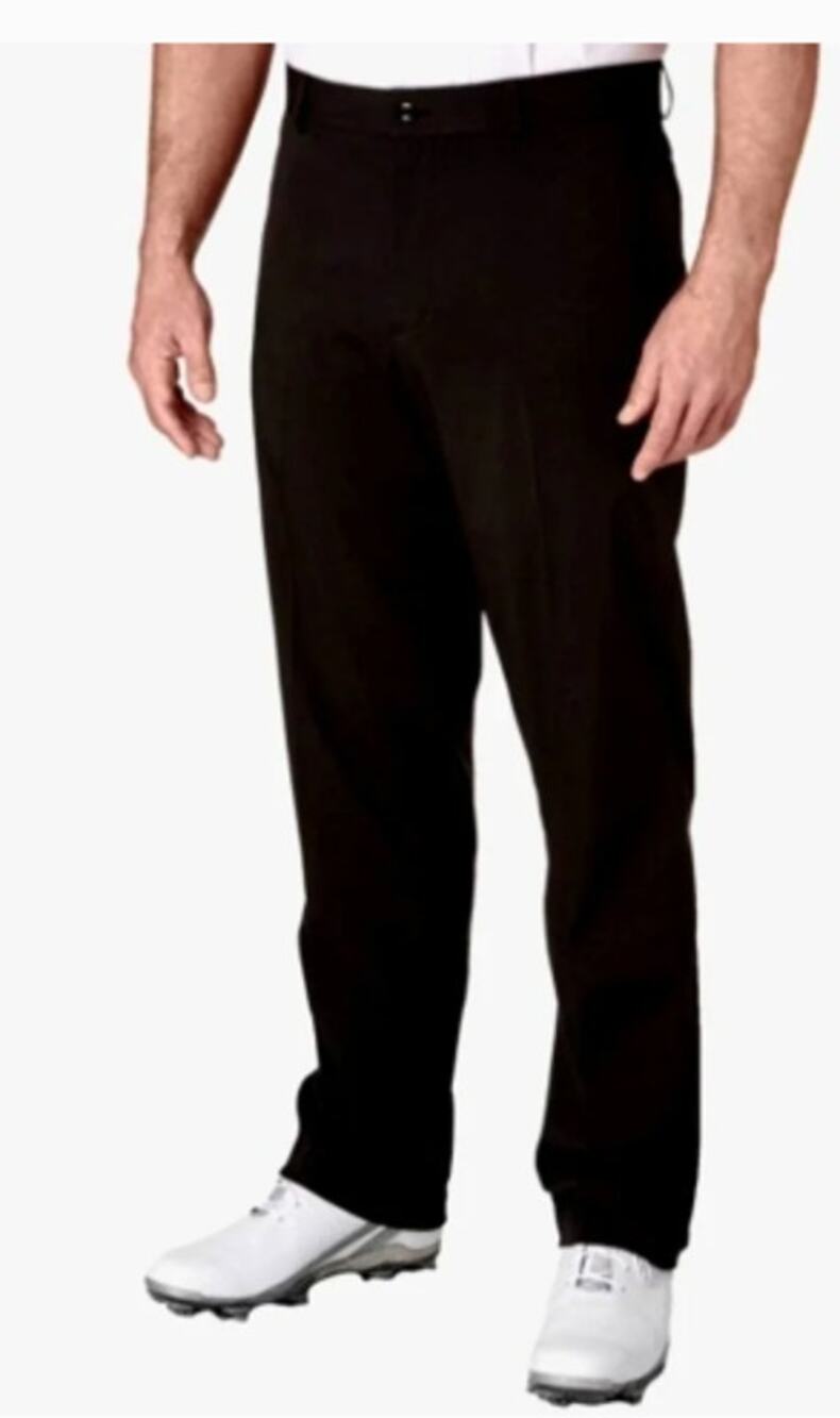 Slazenger Men's Black Golf Pants Size 38x32 Flat Front Wicking Stretch